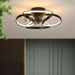 Ventilatore da soffitto con luce LED moderno, telecomando, 45×18 cm