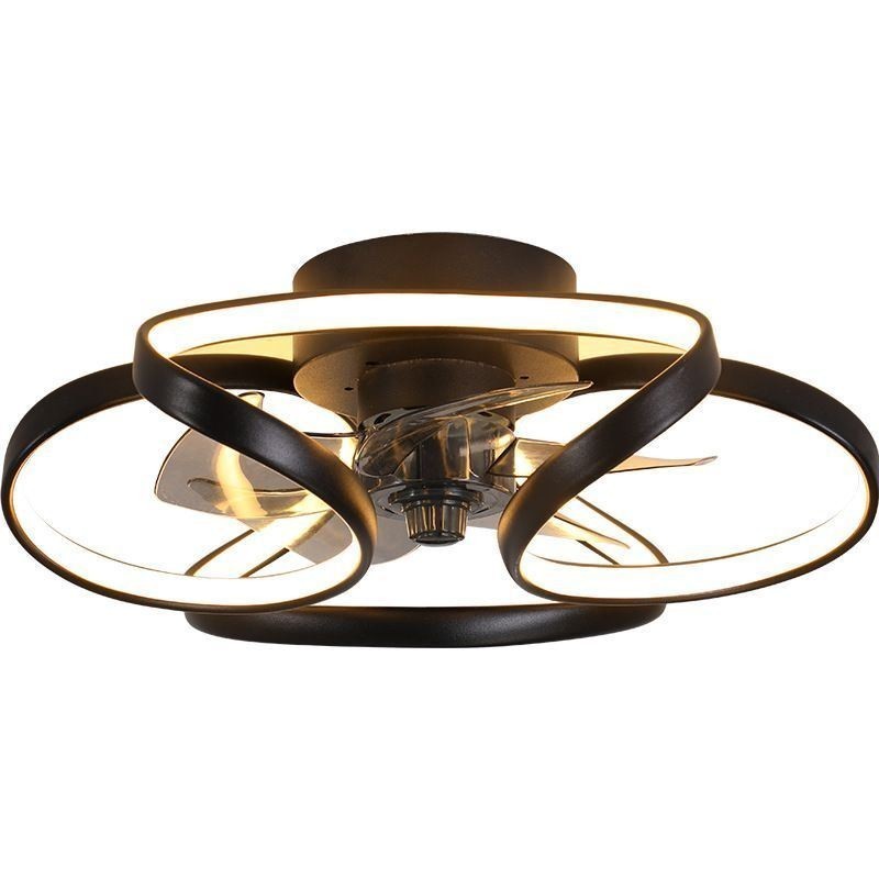 Ventilatore da soffitto con luce LED moderno, telecomando, 45×18 cm