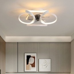 Ventilatore da soffitto con luce LED moderno, telecomando, 45×18 cm