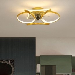 Ventilatore da soffitto con luce LED moderno, telecomando, 45×18 cm