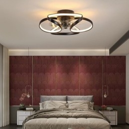 Ventilatore da soffitto con luce LED moderno, telecomando, 45×18 cm