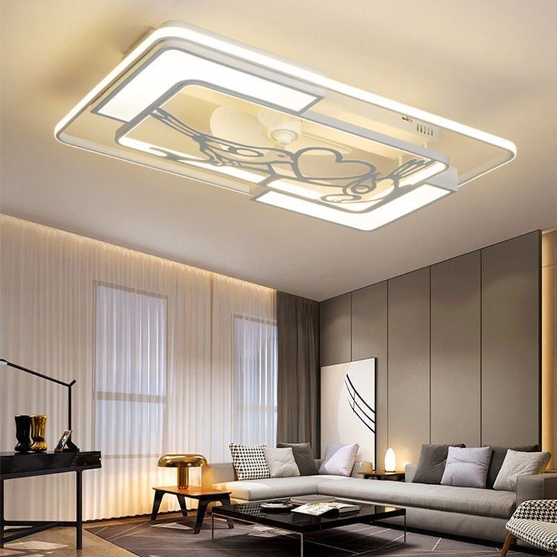 Ventilatore da soffitto LED rettangolare moderno 148 W con telecomando