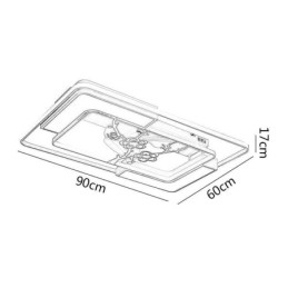 Ventilatore da soffitto LED rettangolare moderno 148 W con telecomando