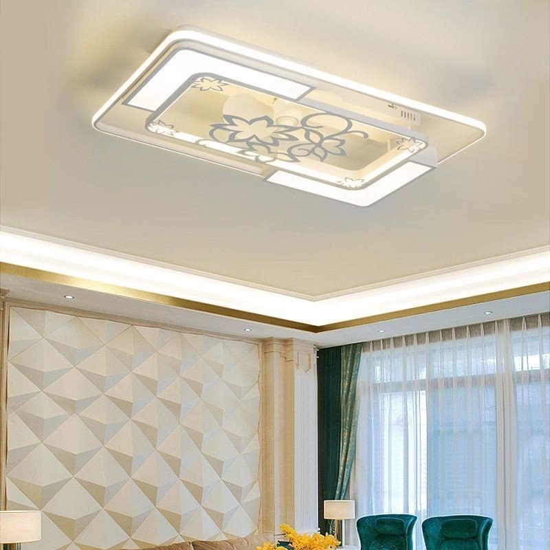 Ventilatore da soffitto LED rettangolare moderno 148 W con telecomando