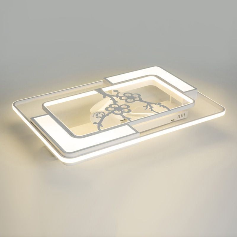 Ventilatore da soffitto LED rettangolare moderno 148 W con telecomando
