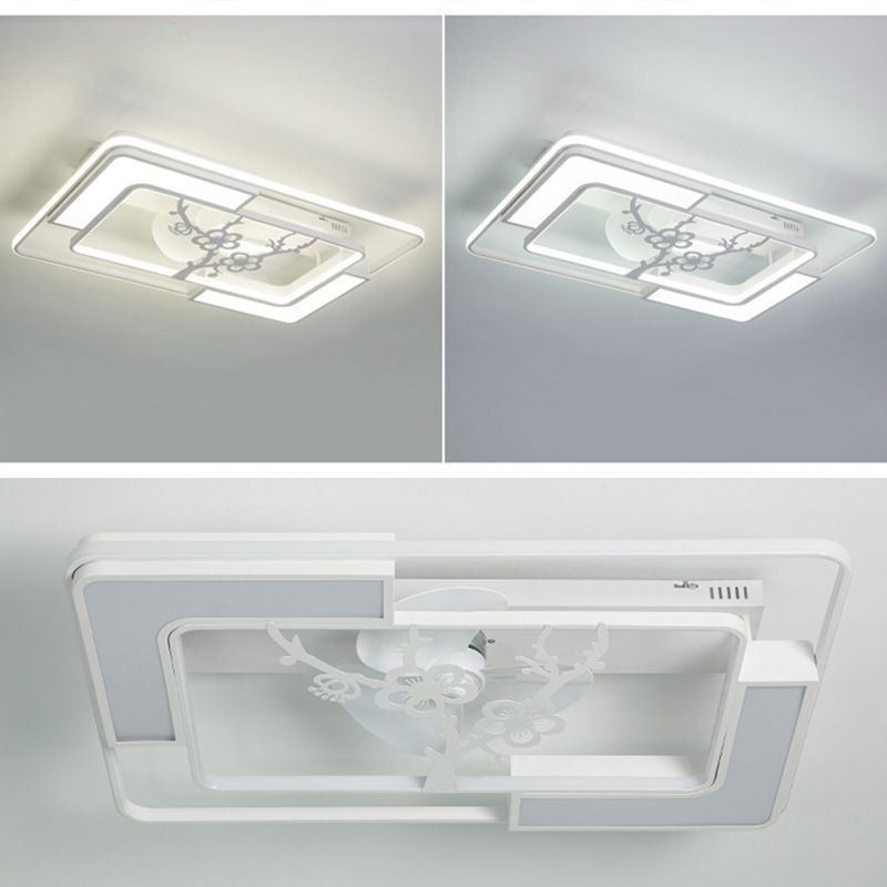 Ventilatore da soffitto LED rettangolare moderno 148 W con telecomando