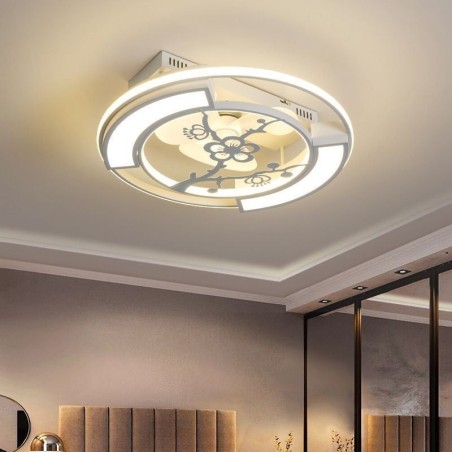 Ventilatore da soffitto LED moderno con luce, telecomando, 3 velocità, 59 x 59 x 17 cm