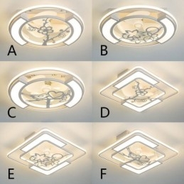 Ventilatore da soffitto LED moderno con luce, telecomando, 3 velocità, 59 x 59 x 17 cm