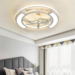 Ventilatore da soffitto LED moderno con luce, telecomando, 3 velocità, 59 x 59 x 17 cm