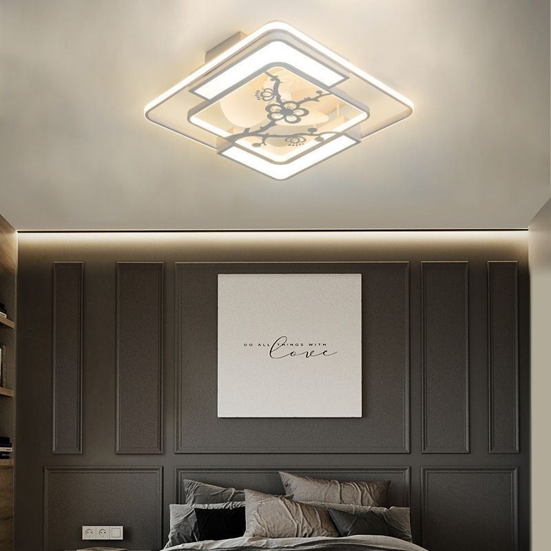 Ventilatore da soffitto LED moderno con luce, telecomando, 3 velocità, 59 x 59 x 17 cm