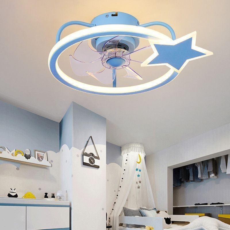 Lampada da soffitto LED con ventilatore a forma di cartone animato per bambini