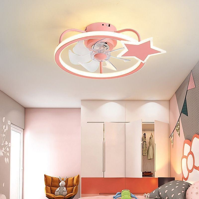 Lampada da soffitto LED con ventilatore a forma di cartone animato per bambini