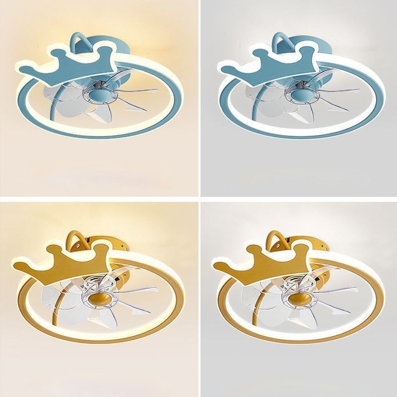 Lampada da soffitto LED con ventilatore a forma di cartone animato per bambini