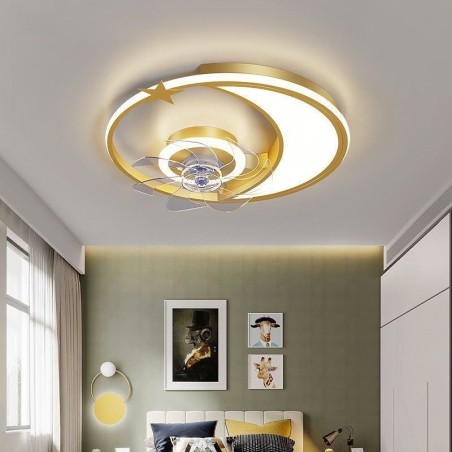 Plafoniera LED con ventilatore Moon 50 x 12 cm, 3 velocità, telecomando