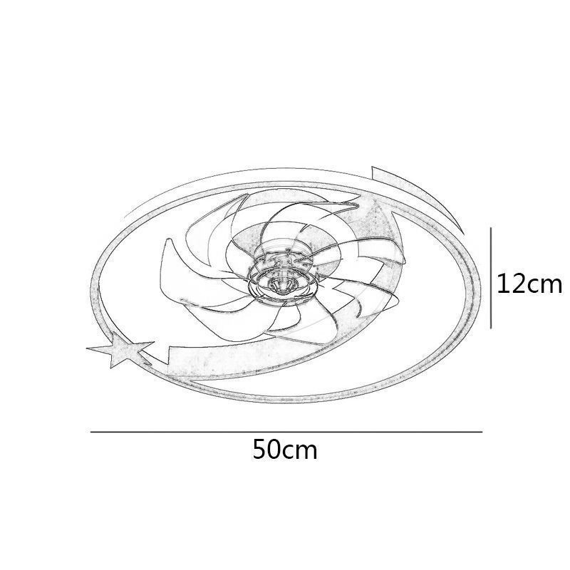 Plafoniera LED con ventilatore Moon 50 x 12 cm, 3 velocità, telecomando