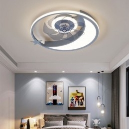 Plafoniera LED con ventilatore Moon 50 x 12 cm, 3 velocità, telecomando