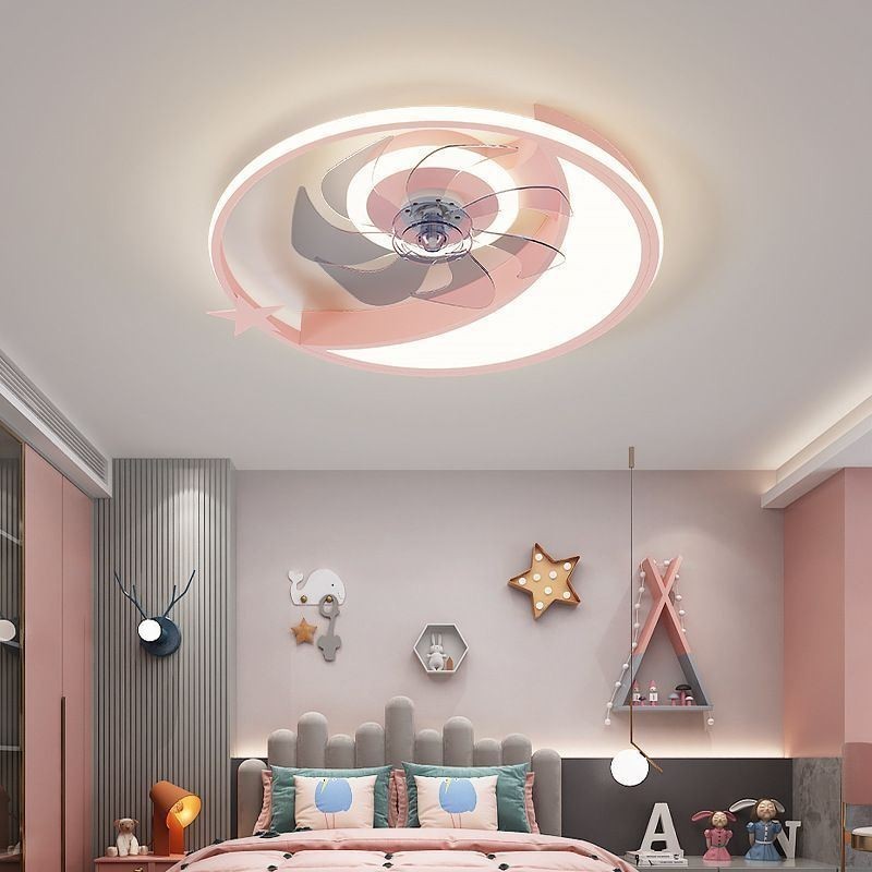 Plafoniera LED con ventilatore Moon 50 x 12 cm, 3 velocità, telecomando