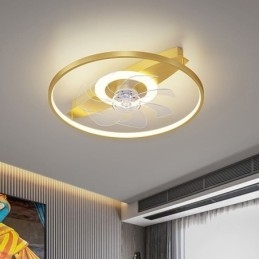 Plafoniera LED con ventilatore moderno, telecomando, luce dimmerabile tricolore 52 x 11,5 cm