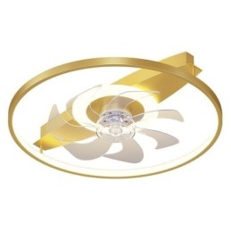 Plafoniera LED con ventilatore moderno, telecomando, luce dimmerabile tricolore 52 x 11,5 cm