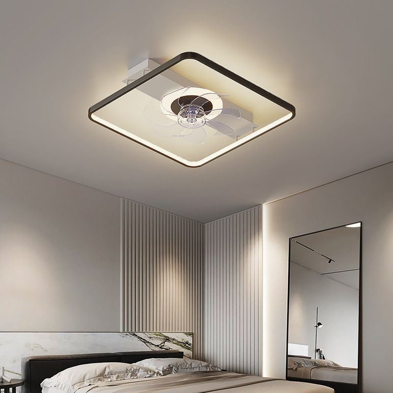 Plafoniera LED con ventilatore moderno, telecomando, luce dimmerabile tricolore 52 x 11,5 cm