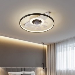 Plafoniera LED con ventilatore moderno, telecomando, luce dimmerabile tricolore 52 x 11,5 cm