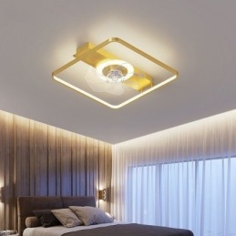 Plafoniera LED con ventilatore moderno, telecomando, luce dimmerabile tricolore 52 x 11,5 cm