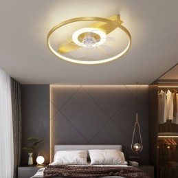 Plafoniera LED con ventilatore moderno, telecomando, luce dimmerabile tricolore 52 x 11,5 cm