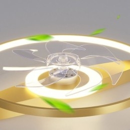 Plafoniera LED con ventilatore moderno, telecomando, luce dimmerabile tricolore 52 x 11,5 cm