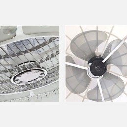 Plafoniera LED rotonda oro con ventilatore da soffitto in cristallo 50x28 cm