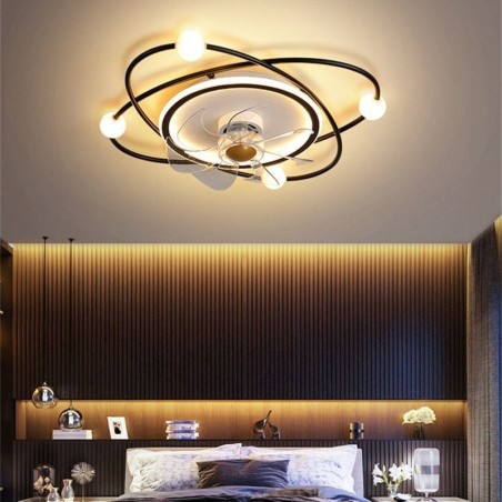 Ventilatore da soffitto LED moderno con luce per sala da pranzo 55×15 cm