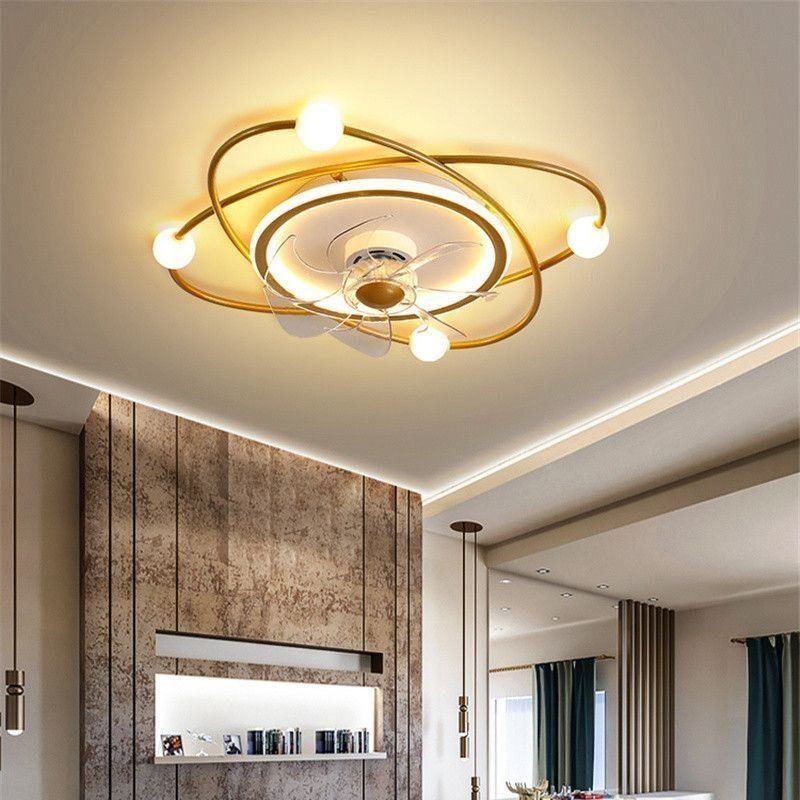 Ventilatore da soffitto LED moderno con luce per sala da pranzo 55×15 cm