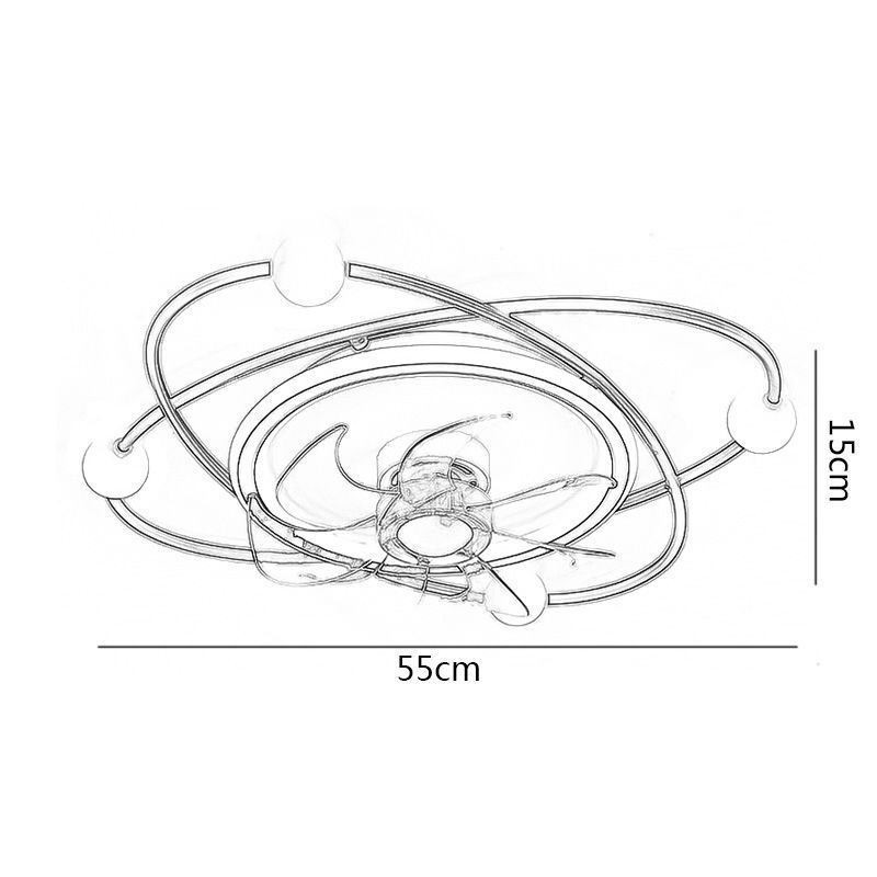 Ventilatore da soffitto LED moderno con luce per sala da pranzo 55×15 cm