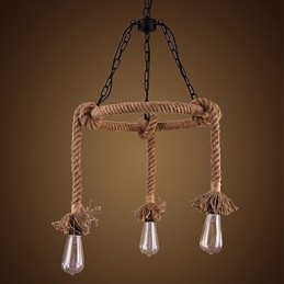 Lampadario in canapa stile country americano