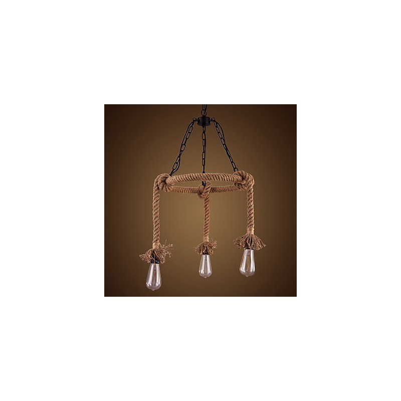 Lampadario in canapa stile country americano