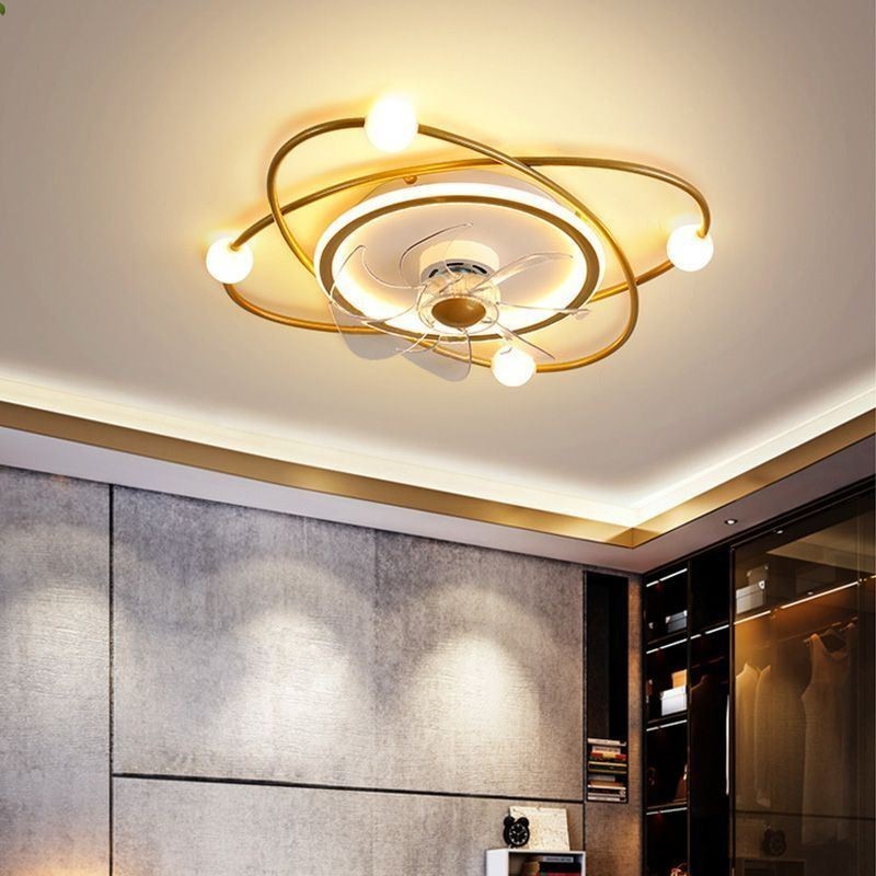Ventilatore da soffitto LED moderno con luce per sala da pranzo 55×15 cm