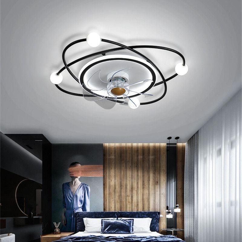 Ventilatore da soffitto LED moderno con luce per sala da pranzo 55×15 cm
