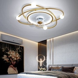 Ventilatore da soffitto LED moderno con luce per sala da pranzo 55×15 cm