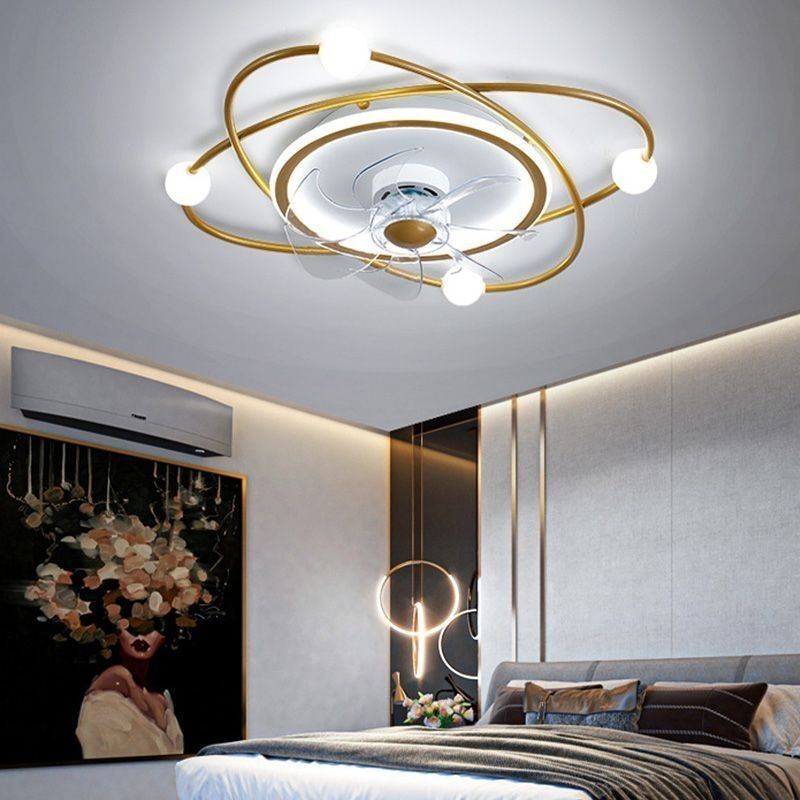 Ventilatore da soffitto LED moderno con luce per sala da pranzo 55×15 cm