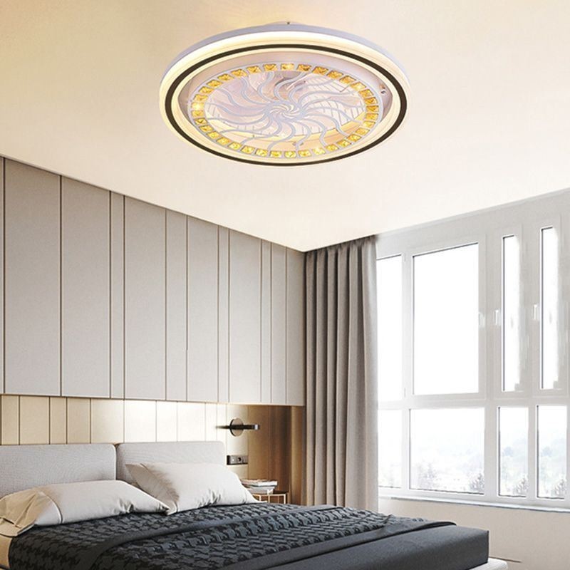 Ventilatore da soffitto LED intelligente dimmerabile a 3 colori con telecomando 72W