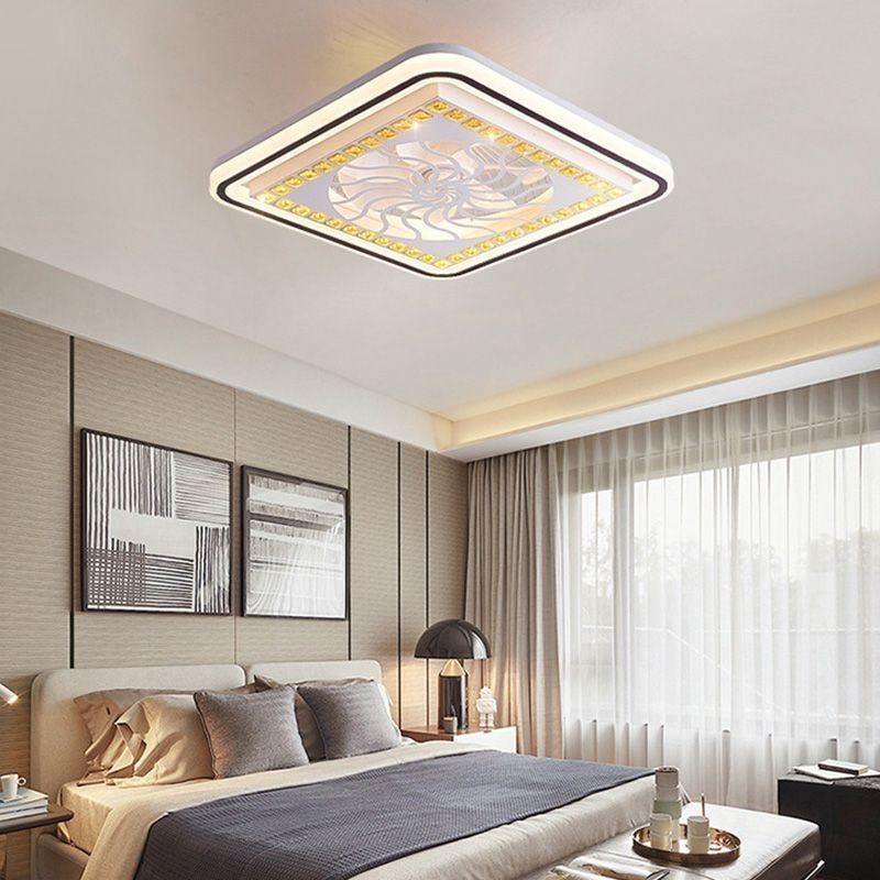 Ventilatore da soffitto LED intelligente dimmerabile a 3 colori con telecomando 72W