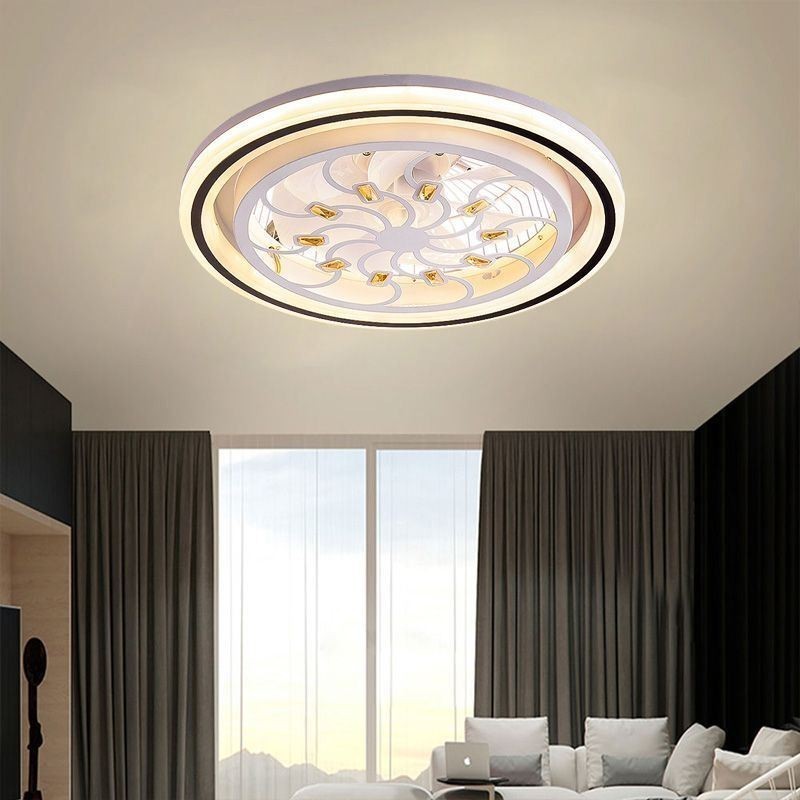 Ventilatore da soffitto LED intelligente dimmerabile a 3 colori con telecomando 72W