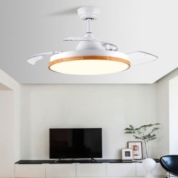 Ventilatore da soffitto moderno con luce LED, telecomando, dimmerazione tricolore, 72 W