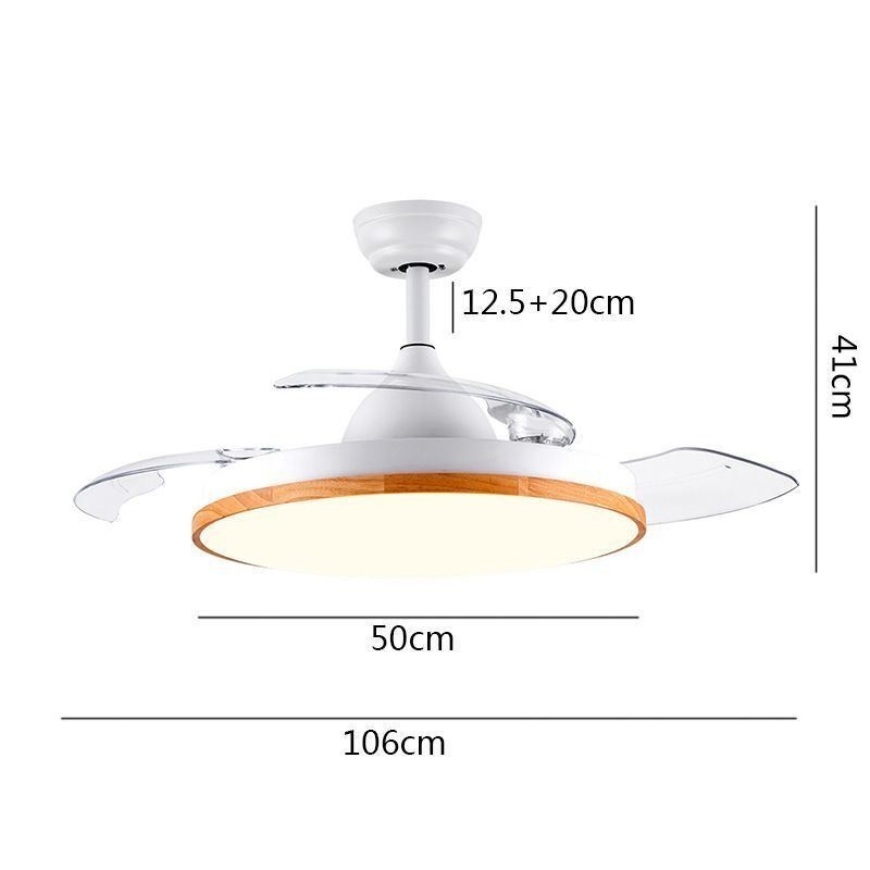 Ventilatore da soffitto moderno con luce LED, telecomando, dimmerazione tricolore, 72 W