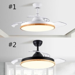 Ventilatore da soffitto moderno con luce LED, telecomando, dimmerazione tricolore, 72 W