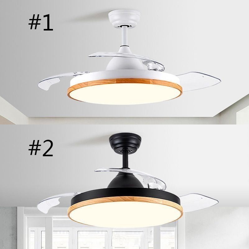 Ventilatore da soffitto moderno con luce LED, telecomando, dimmerazione tricolore, 72 W