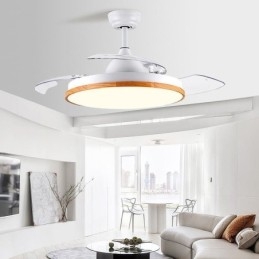 Ventilatore da soffitto moderno con luce LED, telecomando, dimmerazione tricolore, 72 W