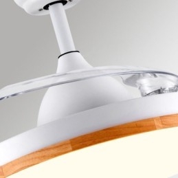 Ventilatore da soffitto moderno con luce LED, telecomando, dimmerazione tricolore, 72 W