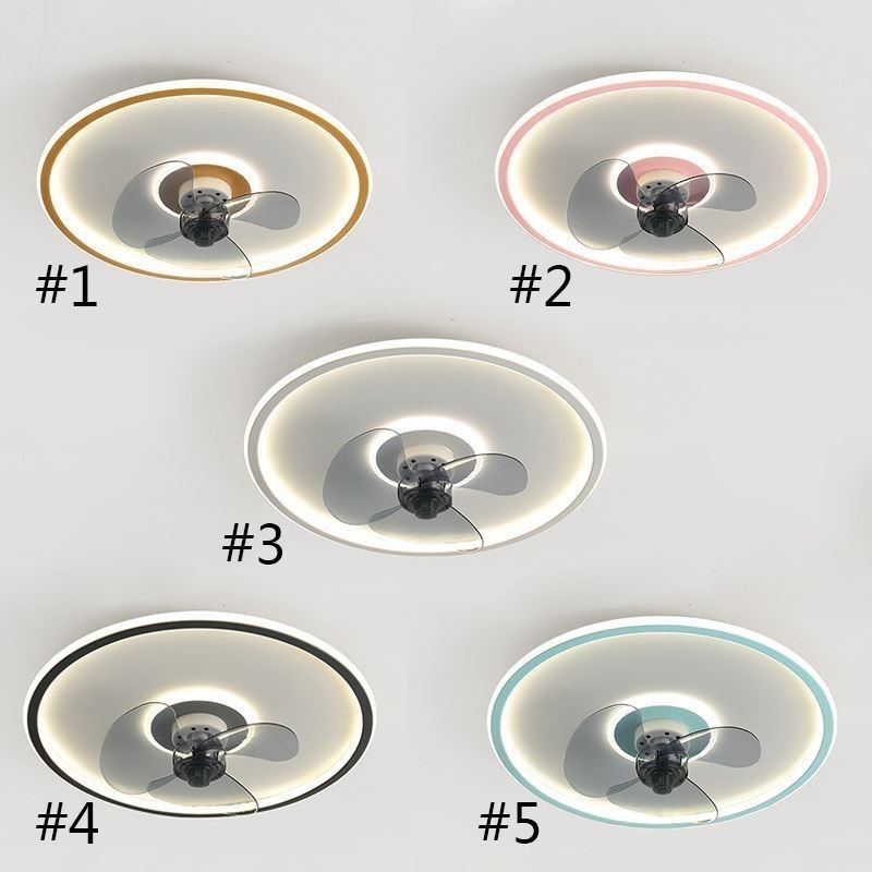 Ventilatore da soffitto con luce LED Macaron e telecomando