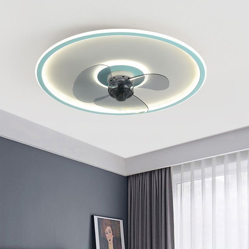 Ventilatore da soffitto con luce LED Macaron e telecomando