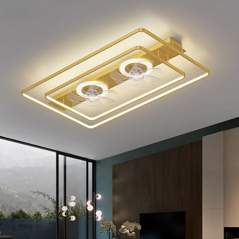 Lampadario ventilatore da soffitto a filo moderno con luce LED, telecomando e 3 velocità